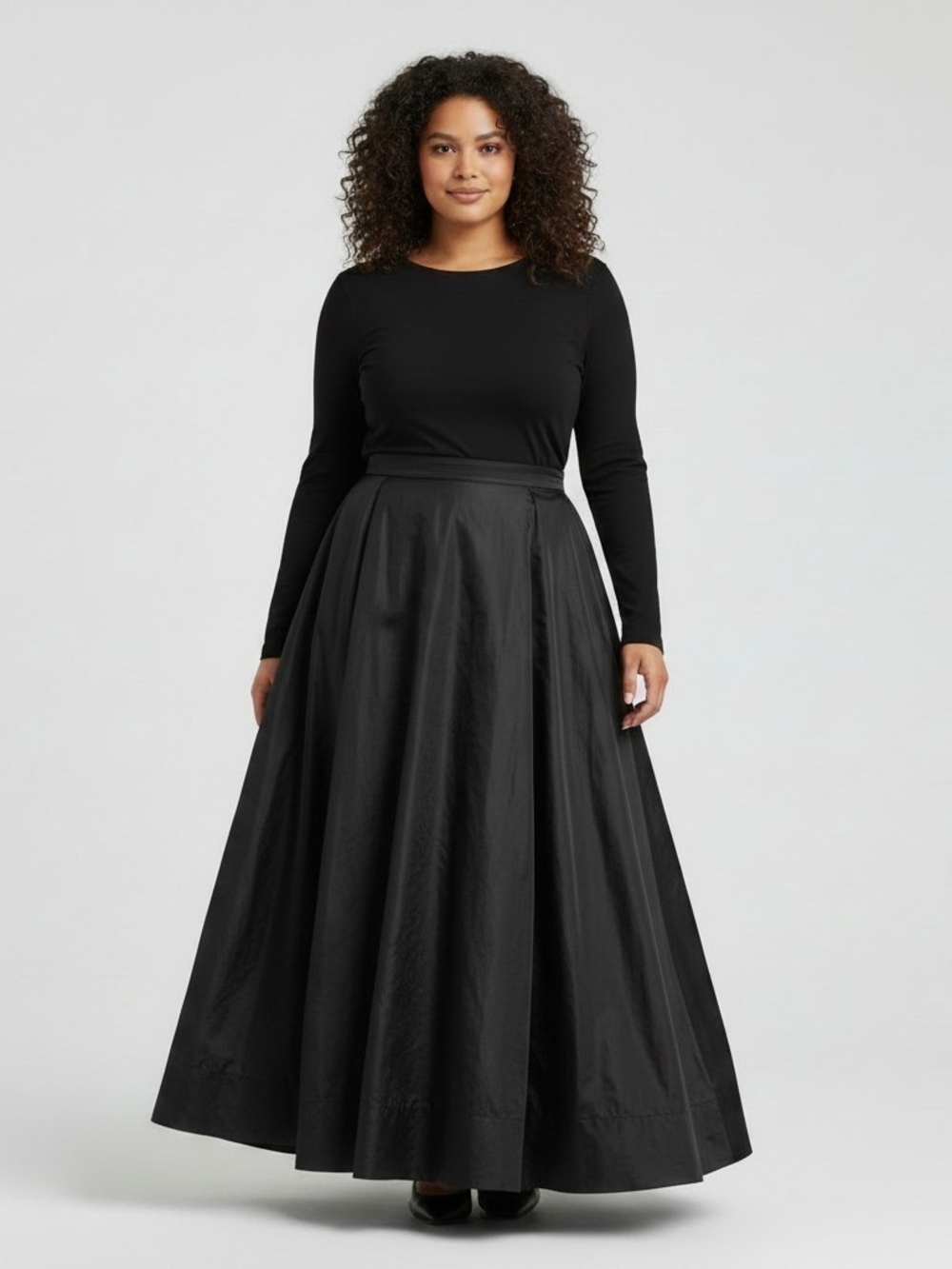 Vintage Scott McClintock Full Length Taffeta Ballgown Skirt Black Formal Sz 20W